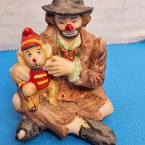Flambro Emmett Kelly Jr. Sitting with Monkey Figurine